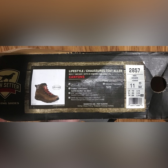 Redwing Mens size 11 Irish Setter Canyon Hiking Boots Waterproof Leather w Box - Picture 8 of 11